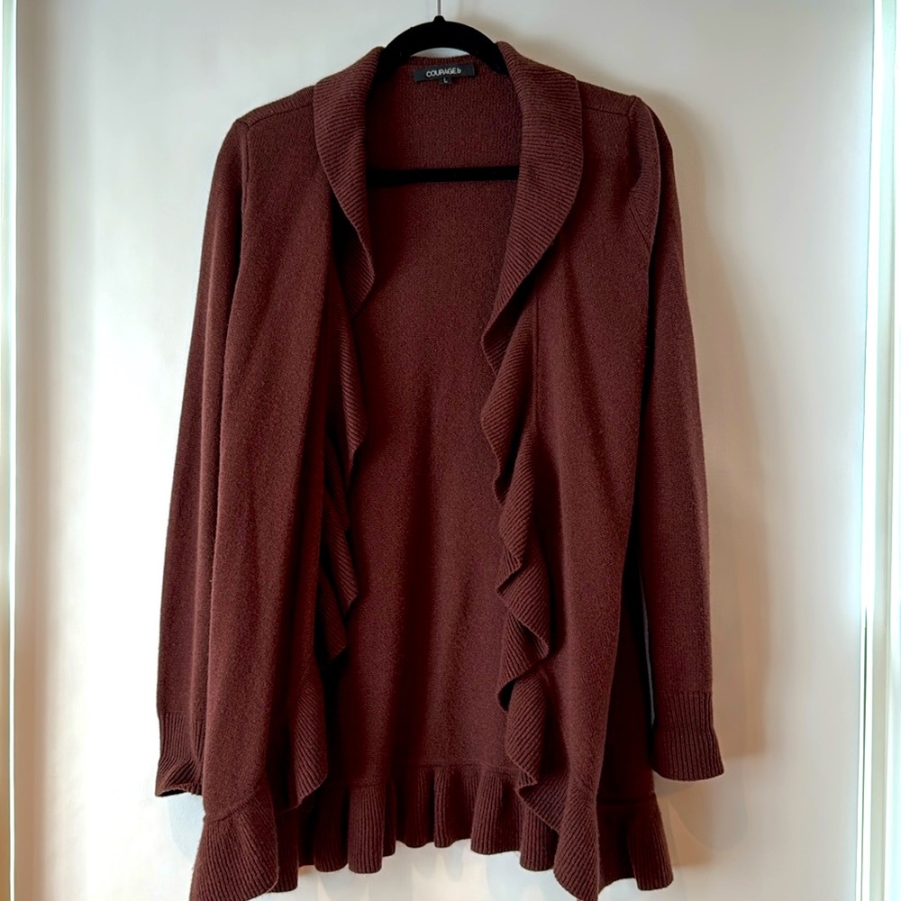 COURAGE.b brown sweater in wool/cashmere blend